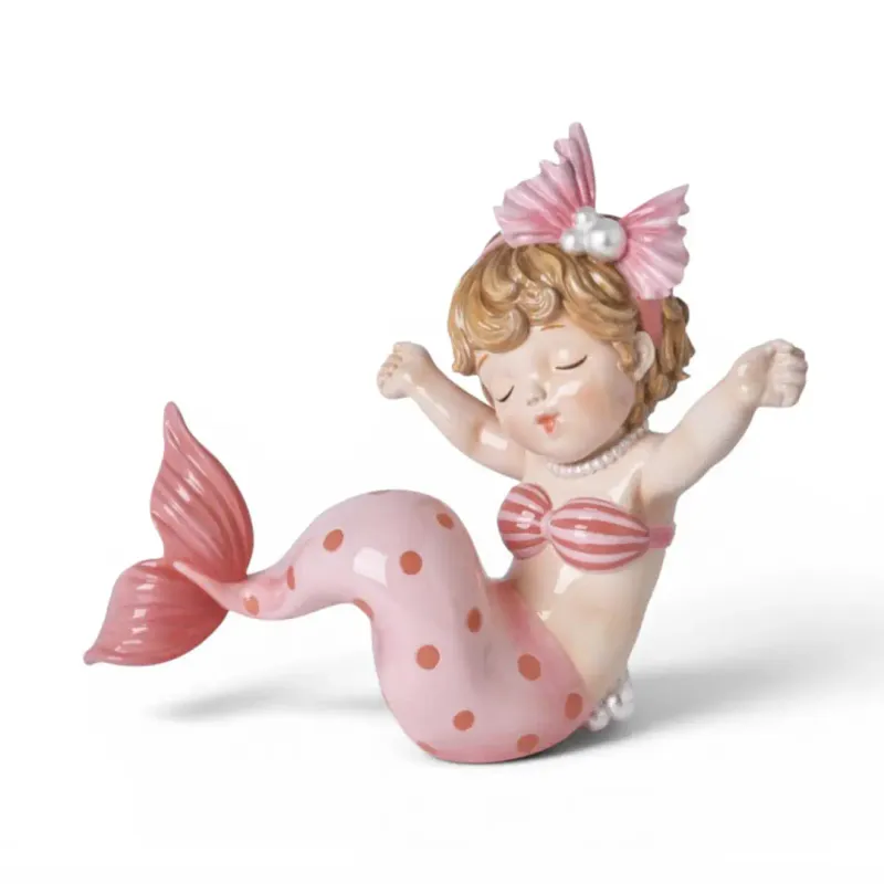 PRE-ORDER 7" Mermaid Girl With Pink Tail Summer Decor *SHIPS 2/2027* NEW 2027