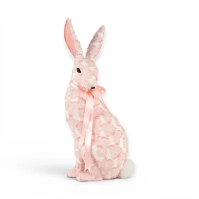 PRE-ORDER 25" Pink Bunny With Pink Ribbon Easter Decor *SHIPS 2/2027* NEW 2027