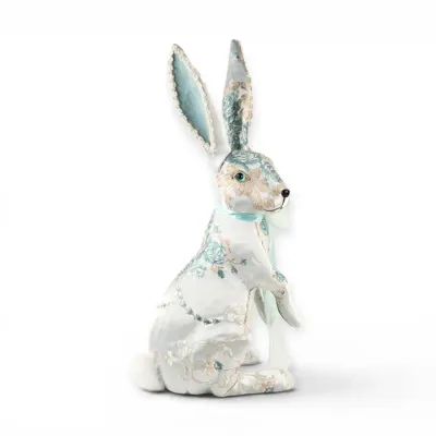 PRE-ORDER 21" Standing Bunny With Blue Bow Easter Decor *SHIPS 2/2027* NEW 2027