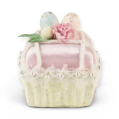 PRE-ORDER 4" Yellow Petit Four Set Of 2 Easter Decor *SHIPS 2/2027* NEW 2027