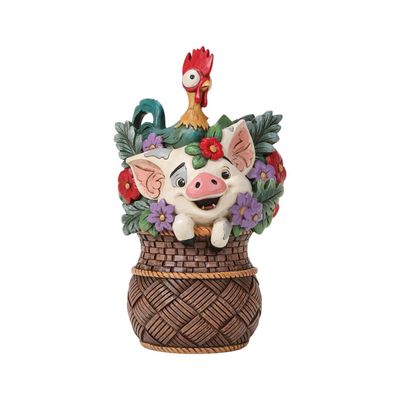 PRE-ORDER Moana Pua &amp; Hei Hei Flower Basket By: Disney Traditions Jim Shore *SHIPS 12/2026 NEW 2026