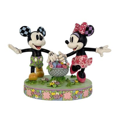 PRE-ORDER Mickey &amp; Minnie Easter Basket By: Disney Traditions Jim Shore *SHIPS 12/2026 NEW 2026