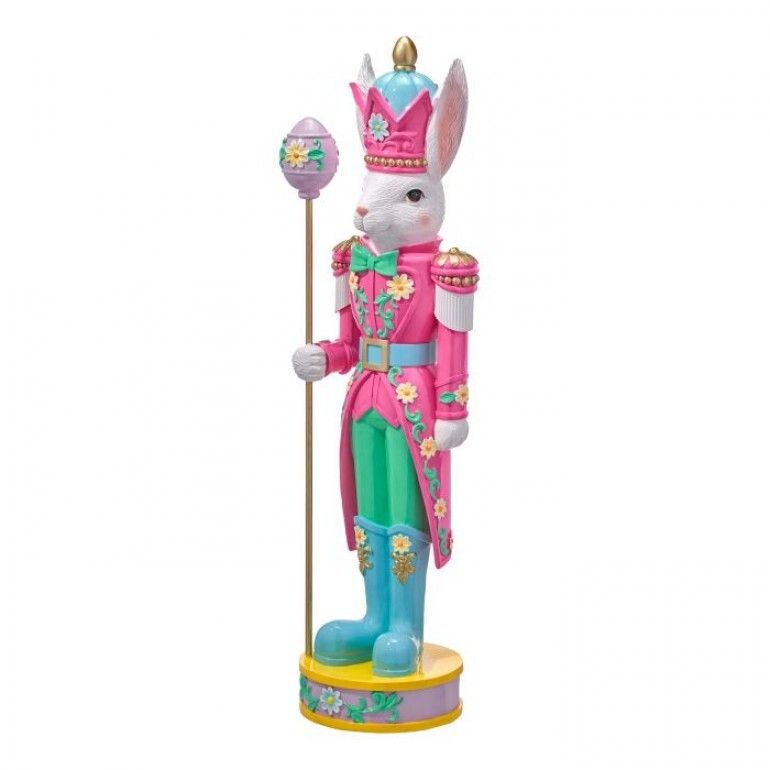 PRE-ORDER 36" RESIN SOLDIER BUNNY WITH STAFF Easter Decor *SHIPS 2/2027* NEW 2027