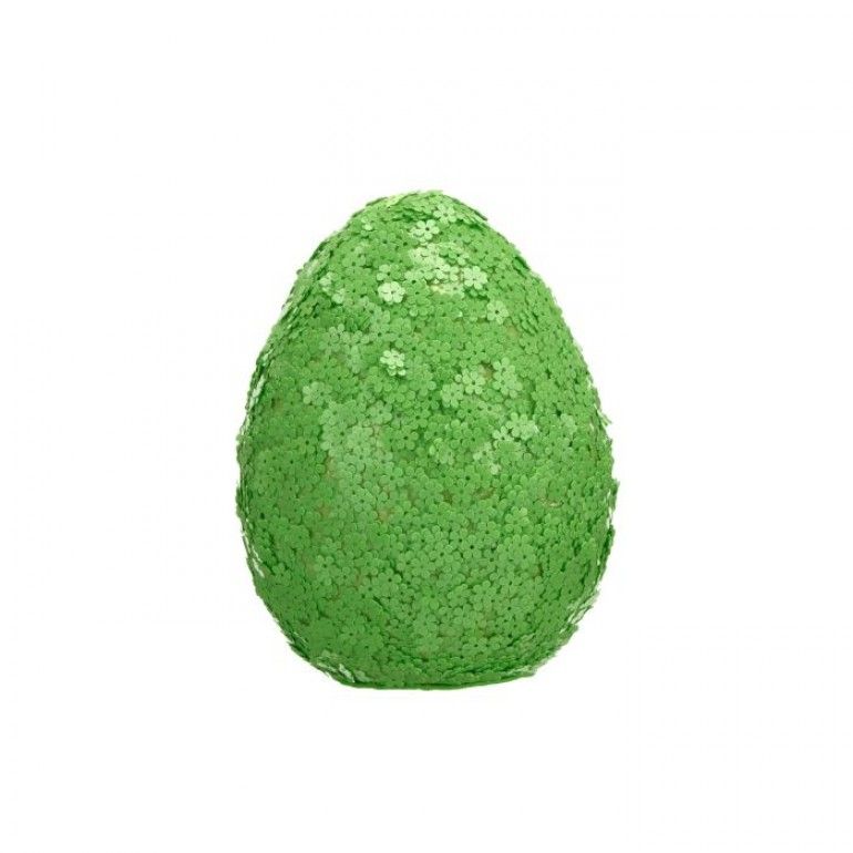 PRE-ORDER GREEN 5.5" FLORAL SEQUIN FOAM EGG Easter Decor *SHIPS 2/2027* NEW 2027