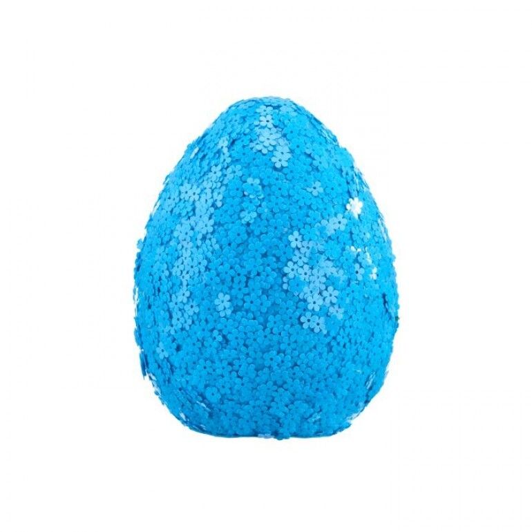 PRE-ORDER BLUE 5.5" FLORAL SEQUIN FOAM EGG Easter Decor *SHIPS 2/2027* NEW 2027