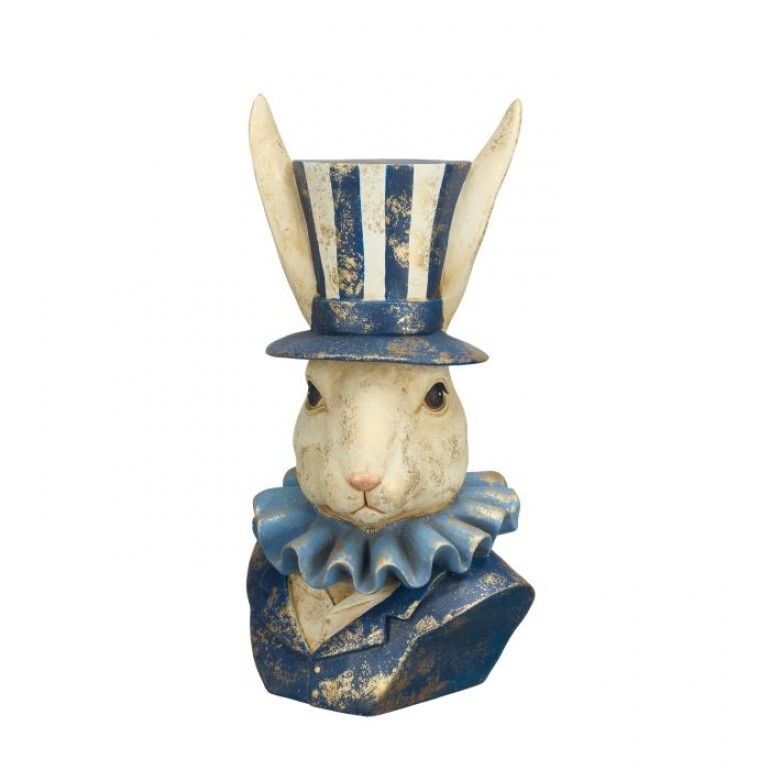 PRE-ORDER 10.5" RESIN GENTLEMAN BUNNY BUST WITH COLLAR Easter Decor *SHIPS 2/2027* NEW 2027