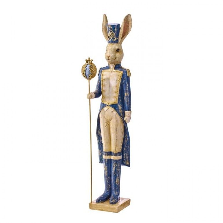 PRE-ORDER 33" RESIN ANTIQUED GENTLEMAN BUNNY WITH STAFF Easter Decor *SHIPS 2/2027* NEW 2027