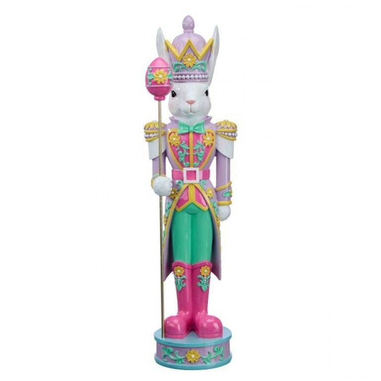 PRE-ORDER 24" RESIN SOLDIER BUNNY WITH STAFF Easter Decor *SHIPS 2/2027* NEW 2027