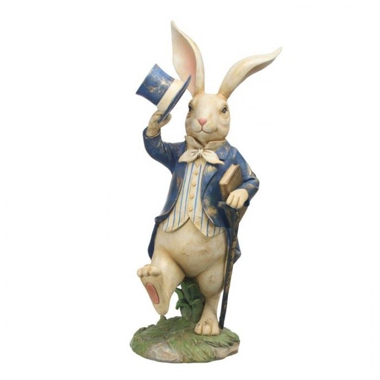 PRE-ORDER 15" RESIN ANTIQUED GENTLEMAN BUNNY WITH HAT Easter Decor *SHIPS 2/2027* NEW 2027