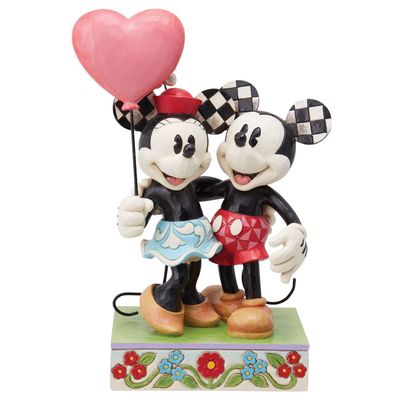 Mickey &amp; Minnie Heart Balloon Graceland Exclusive By: Disney Jim Shore
