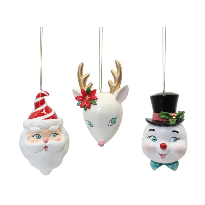 Vintage Retro Character Ornaments Set Of 3 Christmas Decor SHIPS WITHIN 10 DAYS NEW 2025