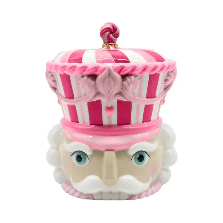 10" Pink Nutcracker Cookie Jar Christmas Decor SHIPS WITHIN 10 DAYS NEW 2025