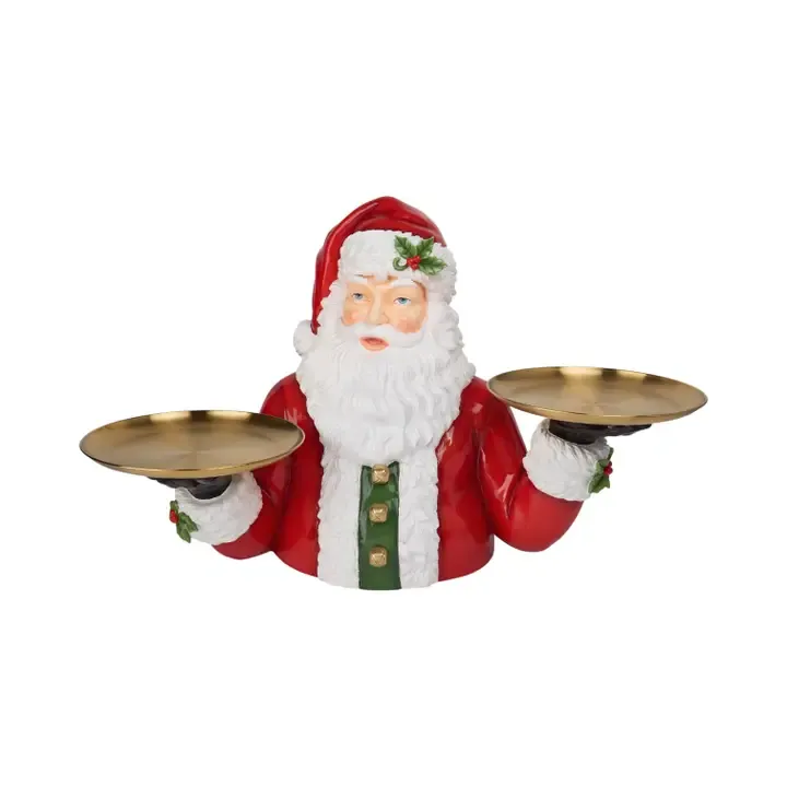 18" City Santa With Serving Trays Christmas Decor *SHIPS WITHIN 10 DAYS*