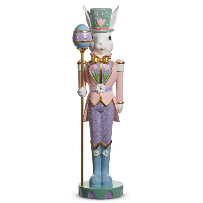 PRE-ORDER 26" Pastel Easter Bunny Nutcracker Easter Decor *SHIPS 2/2027* NEW 2027