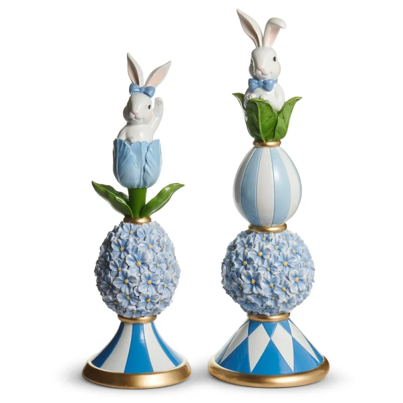 PRE-ORDER 16" Bunny Bow and Bloom Finials Easter Decor *SHIPS 2/2027* NEW 2027