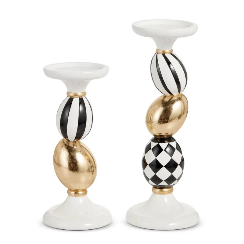 PRE-ORDER 11.75" Black and White Egg Candle Holders Easter Decor *SHIPS 2/2027* NEW 2027