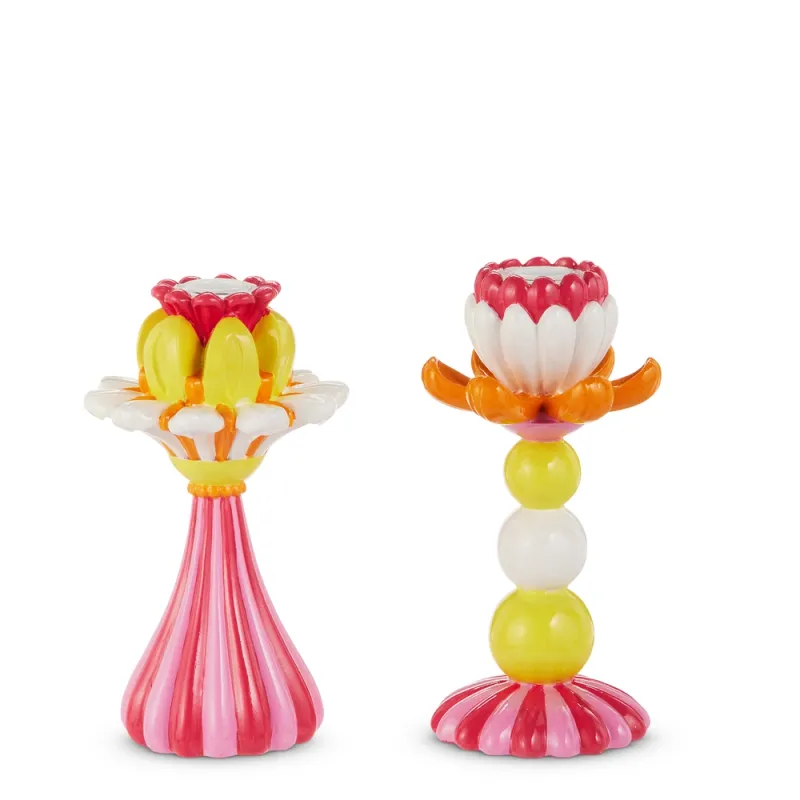 PRE-ORDER 8.25" Ruffled Whimsy Candlesticks Summer Decor *SHIPS 2/2027* NEW 2027