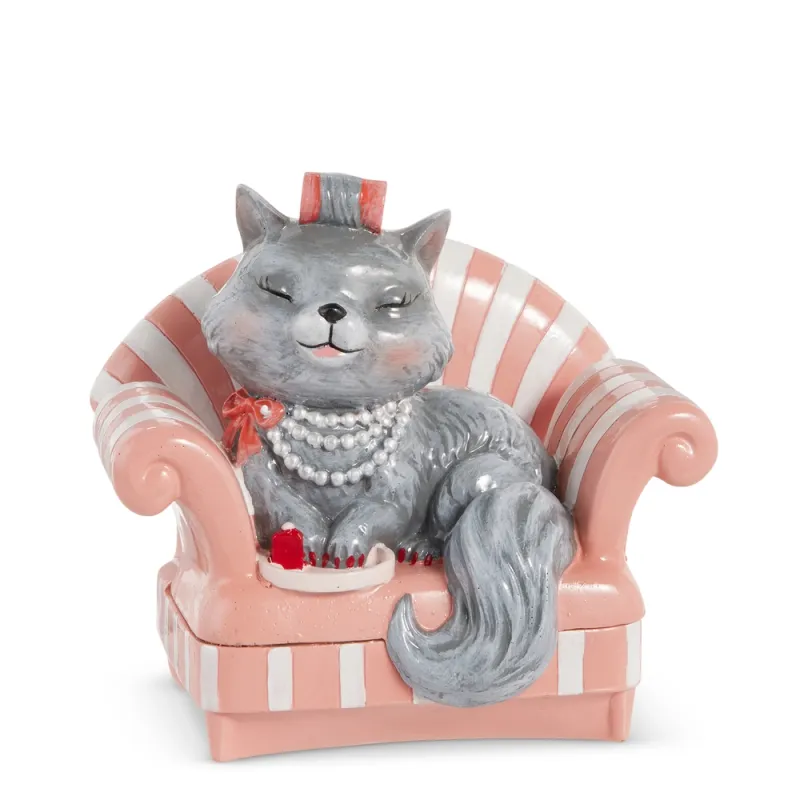 PRE-ORDER 5.5" Pampered Cat Phone Holder Summer Decor *SHIPS 2/2027* NEW 2027