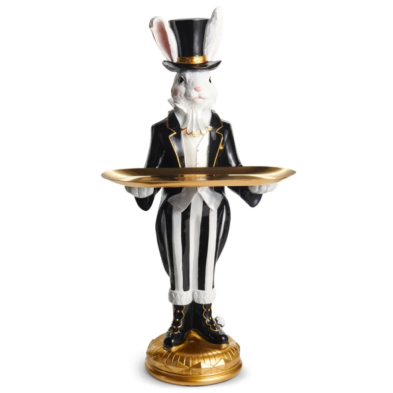 PRE-ORDER 23" Black and White Mr. Bunny Butler Easter Decor *SHIPS 2/2027* NEW 2027