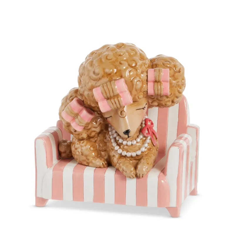 PRE-ORDER 5.5" Pampered Poodle Phone Holder Summer Decor *SHIPS 2/2027* NEW 2027