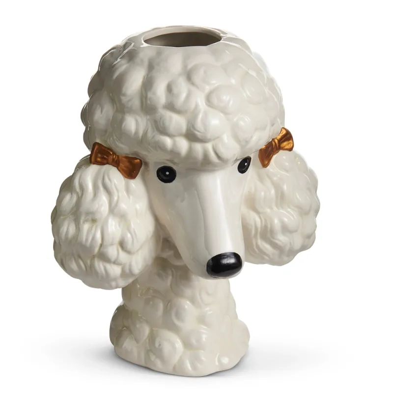 PRE-ORDER 8.25" White Poodle Head Vase Summer Decor *SHIPS 2/2027* NEW 2027