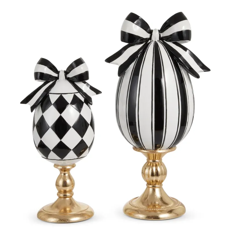 PRE-ORDER 14" Black and White Patterned Egg Decor Easter Decor *SHIPS 2/2027* NEW 2027