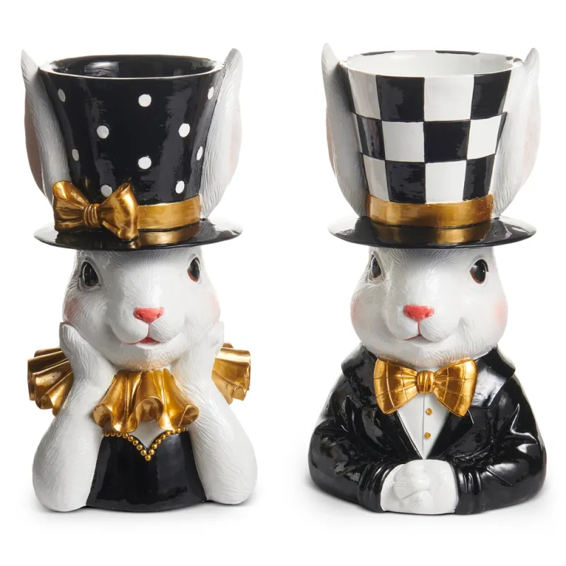 PRE-ORDER 13.25" Top Hat Bunny Containers Decor Easter Decor *SHIPS 2/2027* NEW 2027