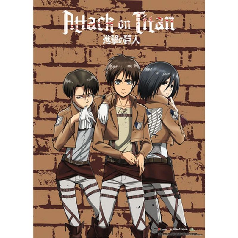 Attack On Titan Group 3 Wall Scroll By: Great Eastern Entertainment *SHIPS WITHIN 15 DAYS*