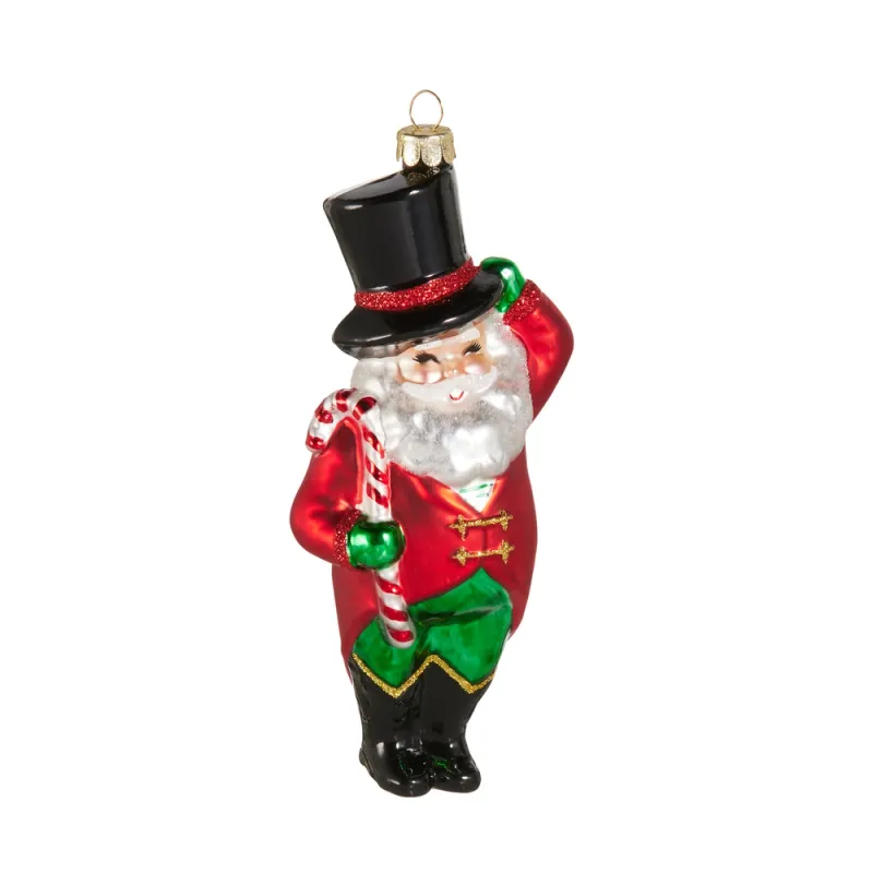 PRE-ORDER 6" Holiday Circus Santa Carnival Ornament Set Of 2 Christmas Decor *SHIPS 9/2026* NEW 2026