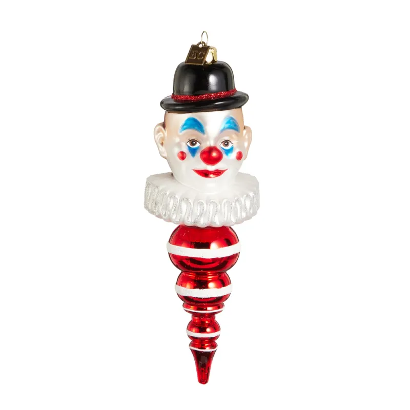 PRE-ORDER 7.5" Carnivale Clown Finial Circus Ornament Set Of 2 Christmas Decor By: Eric Cortina *SHIPS 9/2026* NEW 2026