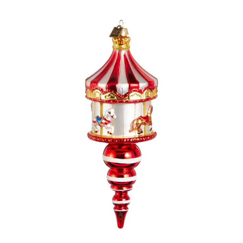 PRE-ORDER 8" Carnival Carousel Finial Circus Ornament Christmas Decor By: Eric Cortina *SHIPS 9/2026* NEW 2026