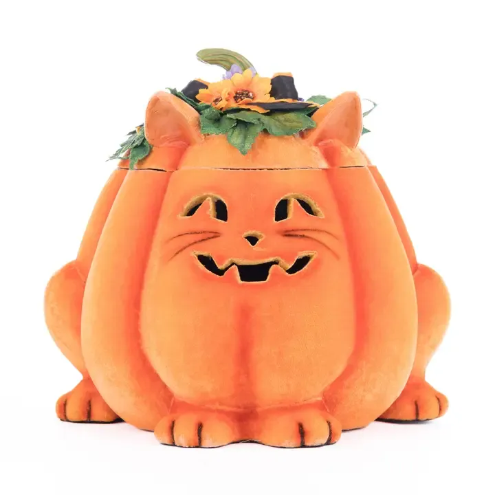 Jackie the Kitty Cat Pumpkin Candy Container By: Katherine's Collection *SHIPS WITHIN 10 DAYS*