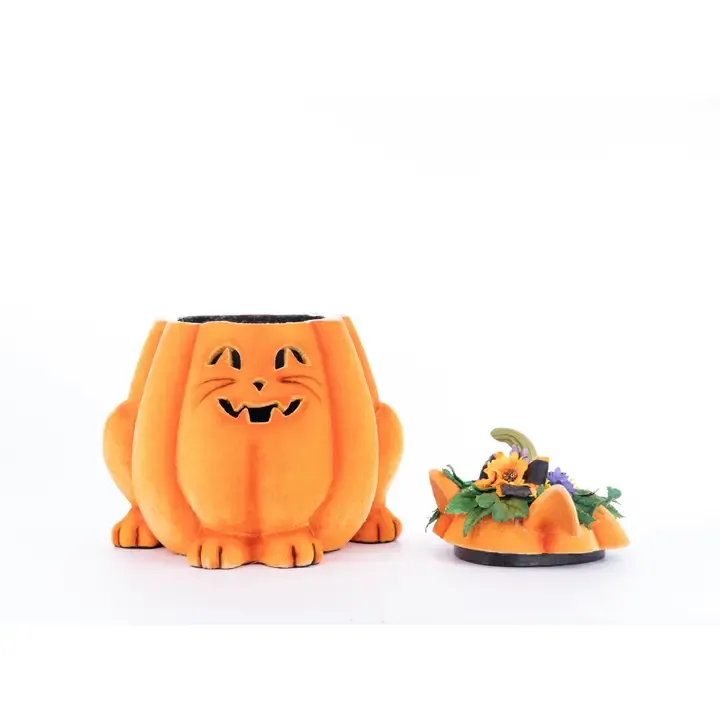 Jackie the Kitty Cat Pumpkin Candy Container By: Katherine's Collection *SHIPS WITHIN 10 DAYS*
