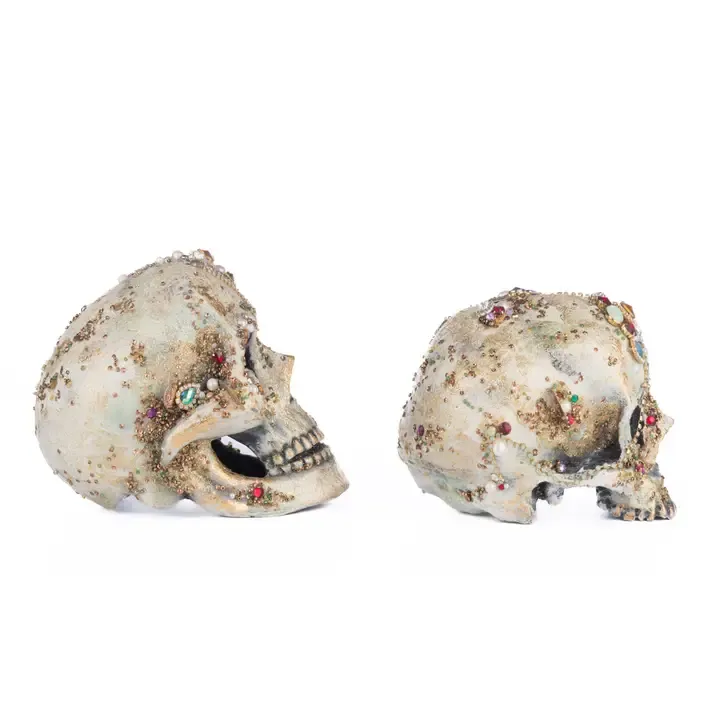 Tabletop Jewel Encrusted Skulls Set of 2 By: Katherine's Collection *SHIPS WITHIN 10 DAYS*