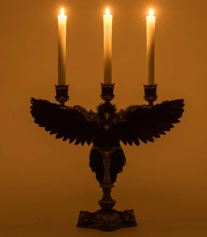 Macabre Crow Candelabra By: Katherine's Collection *SHIPS WITHIN 10 DAYS*