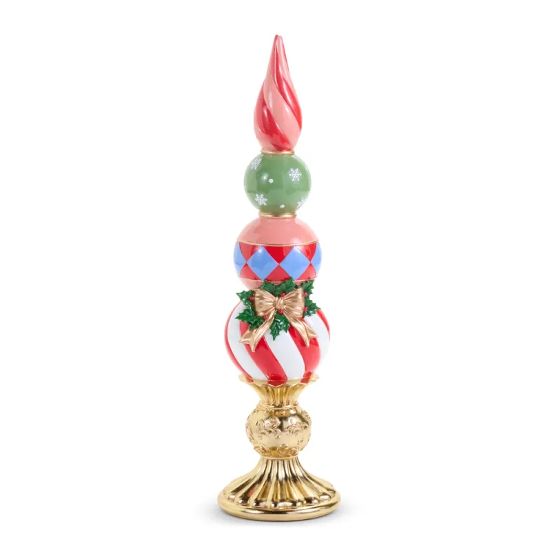 PRE-ORDER 29" Finial With Bow Christmas Decor *SHIPS 10/2026* NEW 2026