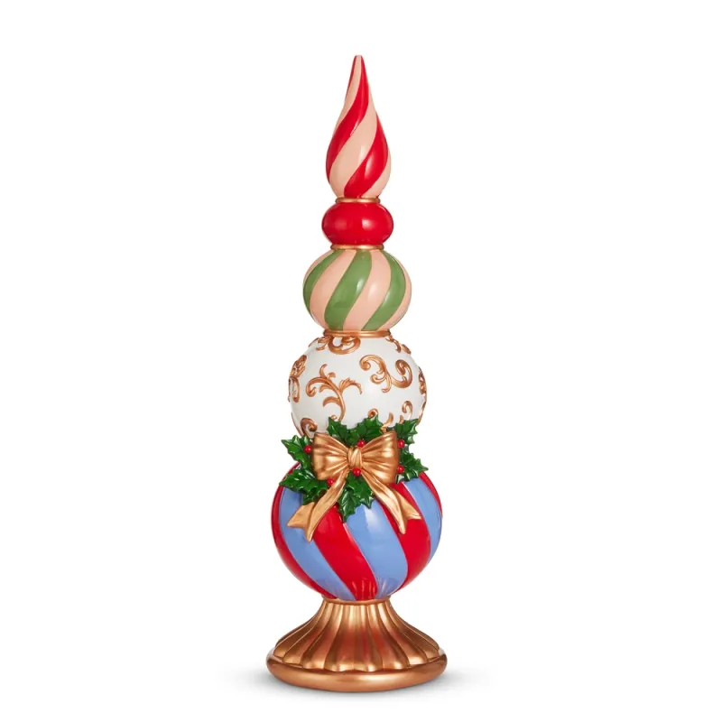 PRE-ORDER 24" Finial With Bow Christmas Decor *SHIPS 10/2026* NEW 2026