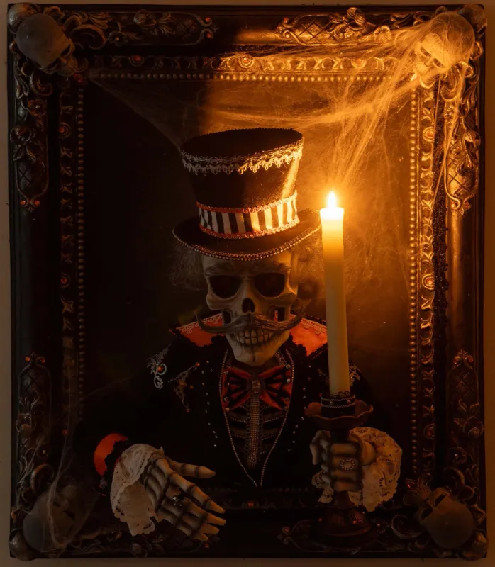 Great Grandpa Macabre Wall Piece with Candle By: Katherine's Collection *SHIPS WITHIN 10 DAYS*