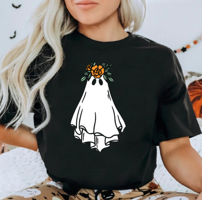&quot;Flower Ghost&quot; T-shirt