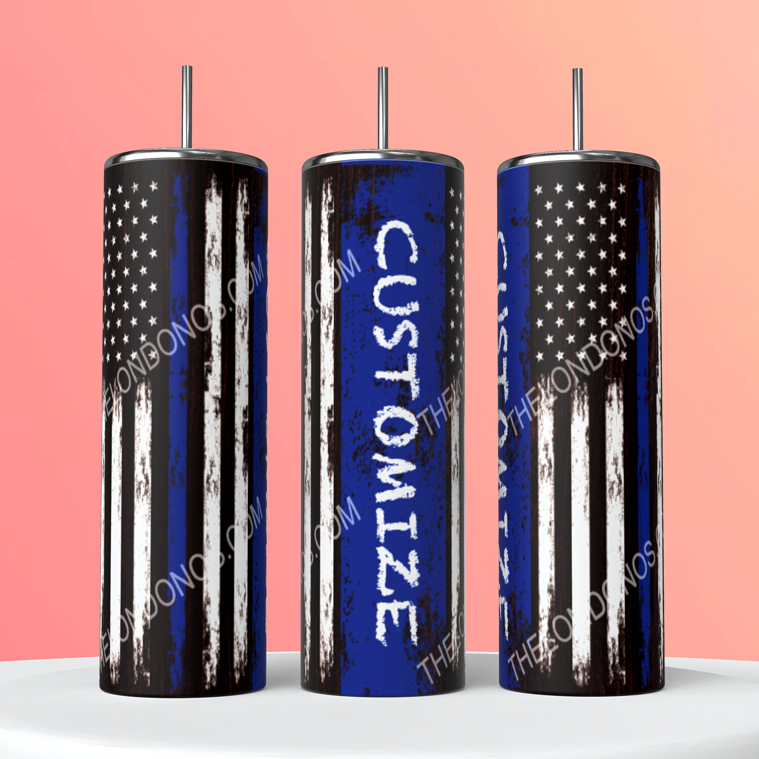 Custom/20 Oz First Responder/ US Flag Tumbler