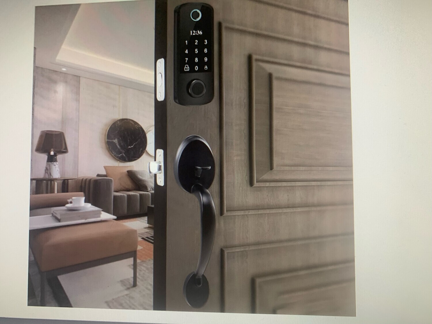 Front Door Lock Sets, Electronic Keypad Deadbolt, BEBASIA Smart Door Lock, Keyless Entry Door Lock, Fingerprint Door Lock, Front Door Handle Sets, Door Lock with Handle (Black)