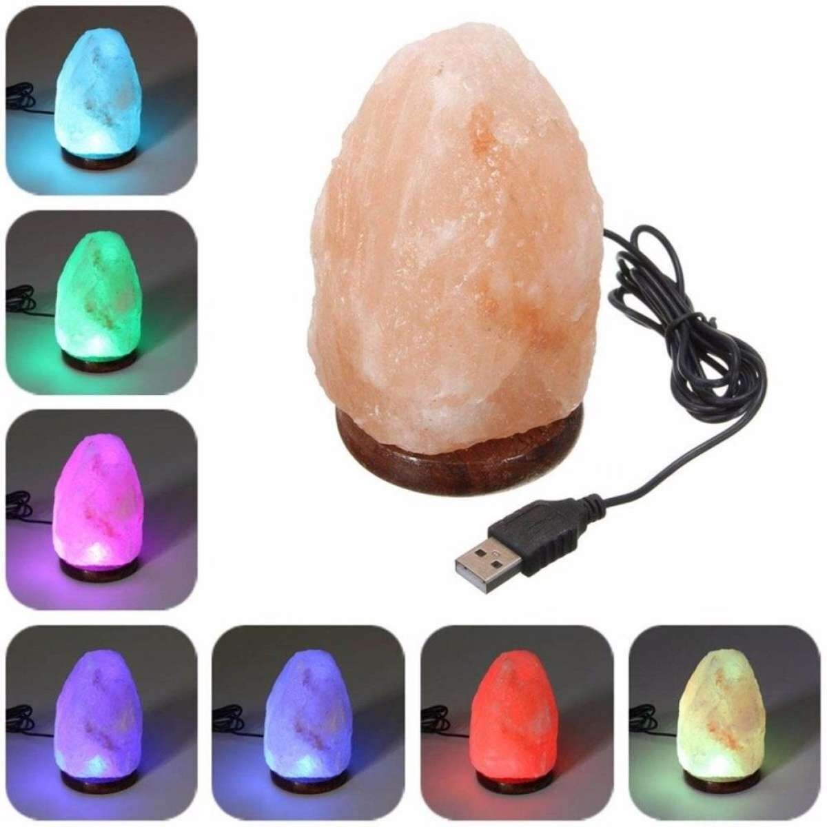 NEW HIMALAYAN SALT LAMP CRYSTAL USB PINK ROCK SALT LAMP NATURAL LED MULTI  COLORS -USB Pink Salt Lamp