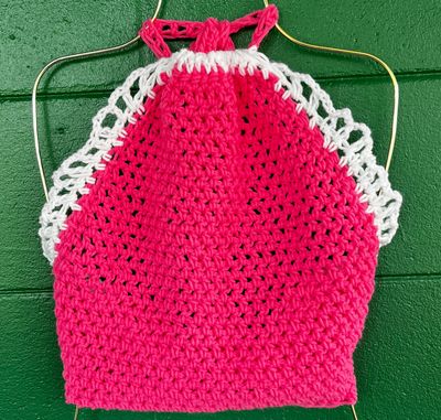 CUTSIE PINK &amp; WHITE HANDMADE CROCHET