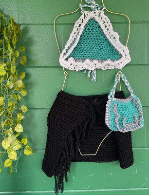 EAGLES FAN HANDMADE CROCHET TOP