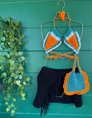 MIAMI DOLPHINS FAN HANDMADE CROCHET TOP