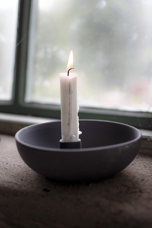 LIDATORP Small dark grey candlestick