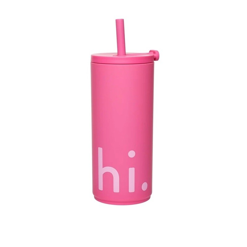 TRAVEL CUP WITH STRAW 500ML WITH SOFT COATING