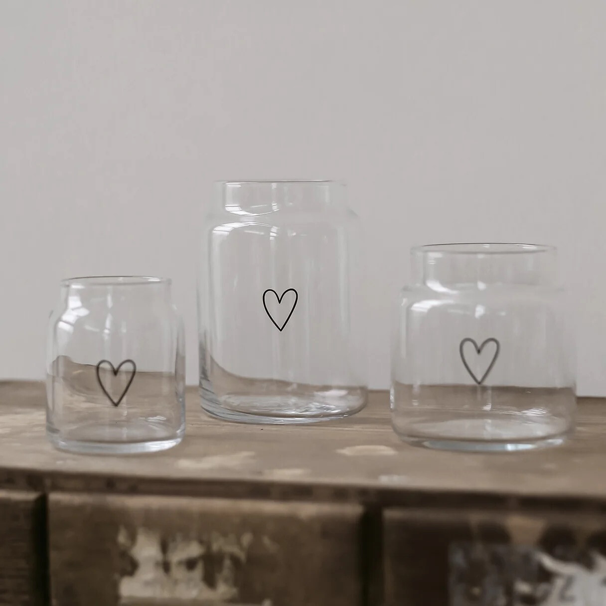 Vase aus Glas Herz