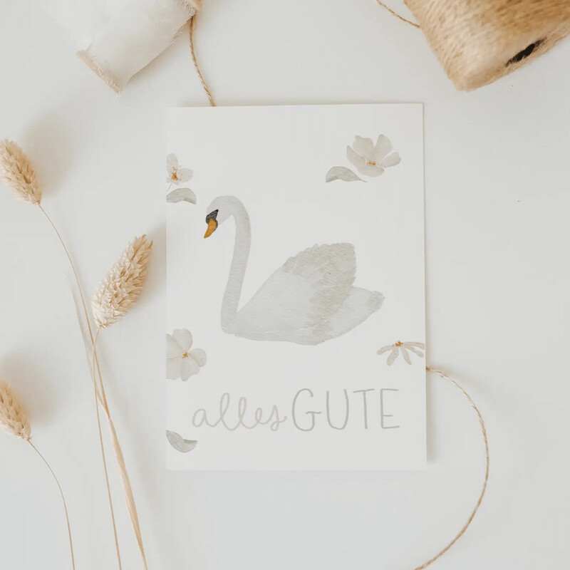 Postkarte Geburtstag Schwan
