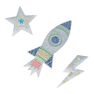 Reflektor-Sticker Rocket, Star, Flash – zum Kleben